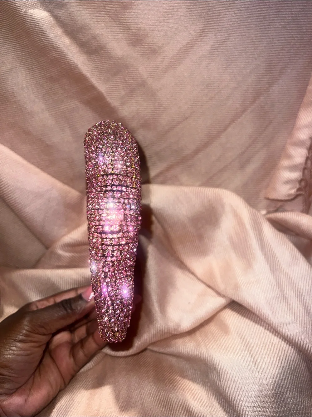 Sparkling Pink Crystal Padded Headband